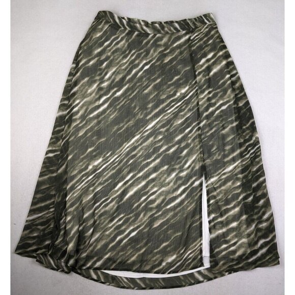 CATHERINES - WOMEN'S GREEN PRINT PULL-ON MAXI SKIRT - 1X 18/20W - Picture 1 of 6
